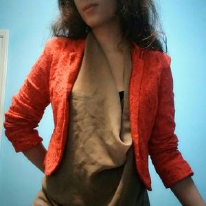 Red lace blazer