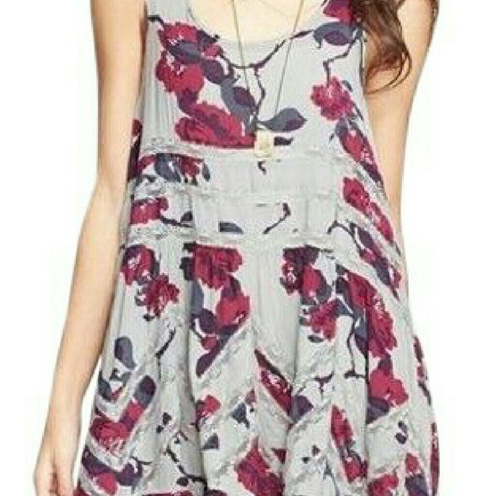 Floral Print Trapeze Dress