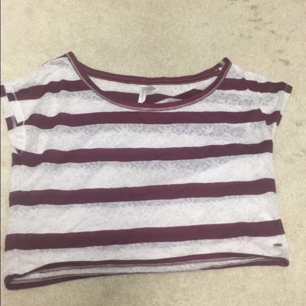 Aeropostale sheer striped crop top