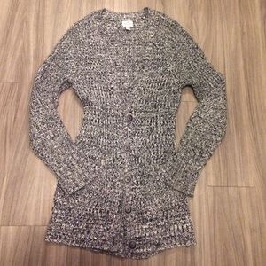 Black and white long cardigan sweater