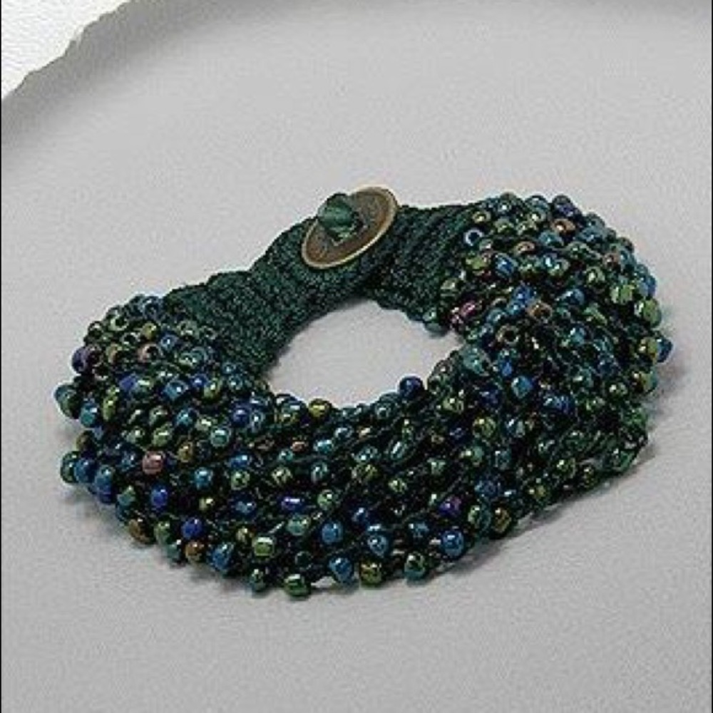 Unique Knitted crystal bead bracelet