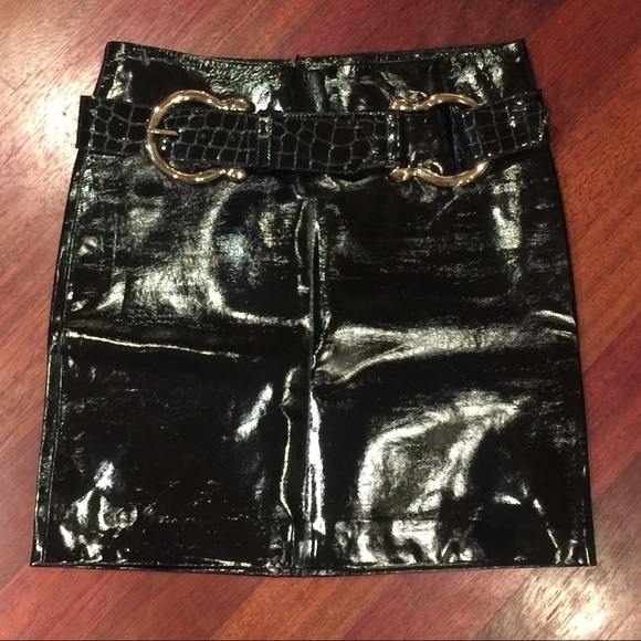 Cache Dresses & Skirts - PATENT LEATHER SKIRT by CACHE