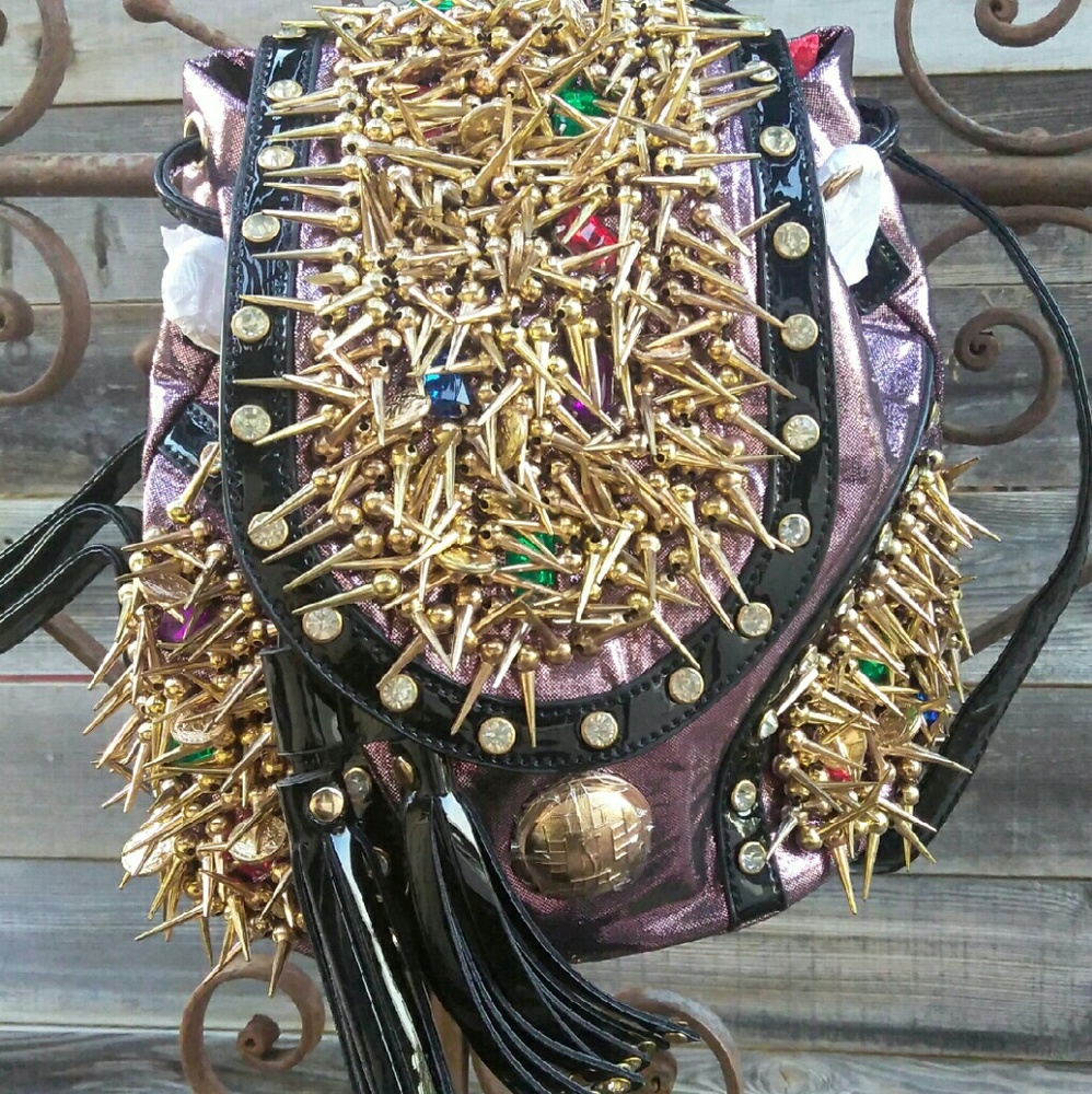 Pink rocker chic Haiying Snider Backpack Purse