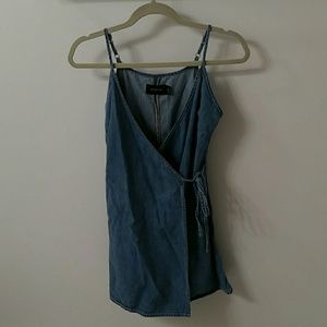 Mink Pink Chambray  Wrap Tie Dress
