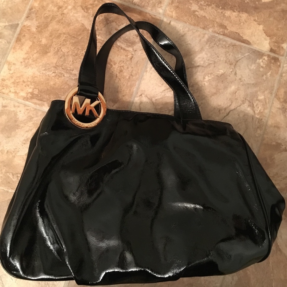 Like new Michael Kors black patent leather bag!