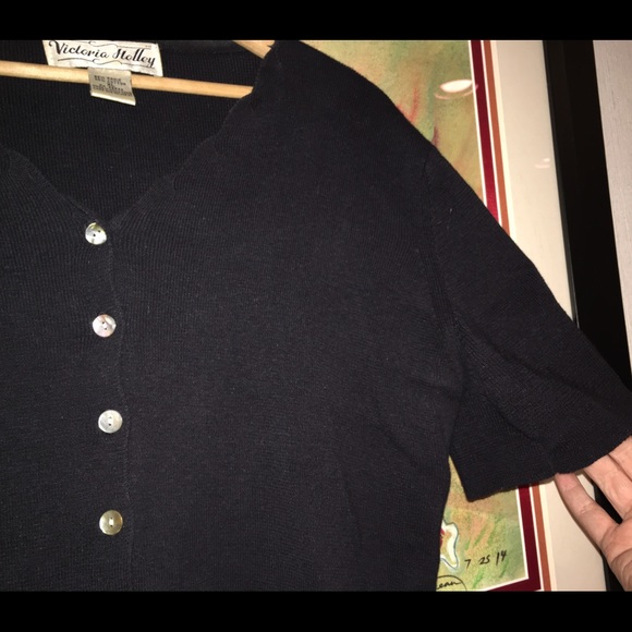 Victoria Holley cropped black knit cardigan -XL - Picture 3 of 4