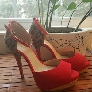 Red and Animal Print Heels