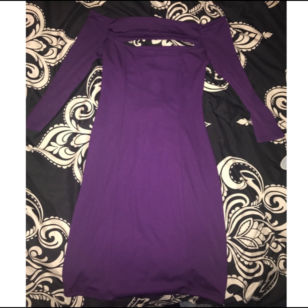 Foreign Exchange Purple 3/4 sleeve dress Small