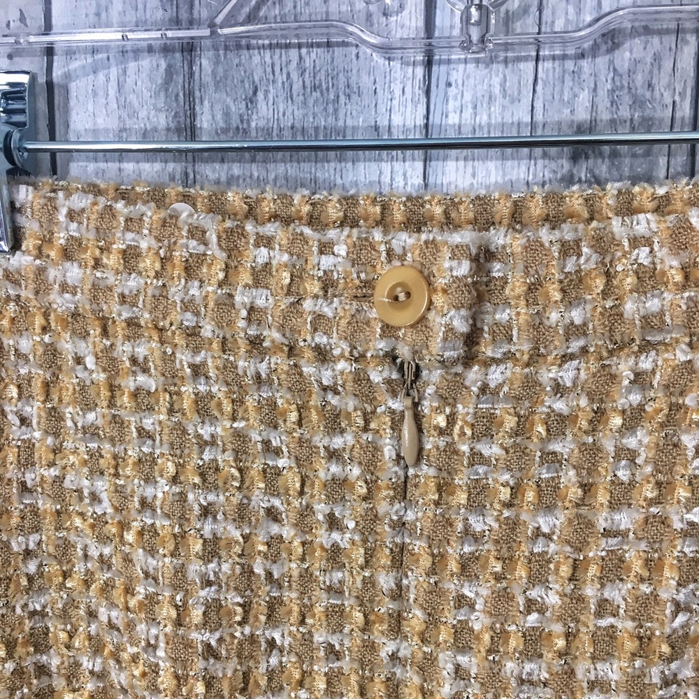 Vintage Escada Gold Straight Skirt with Zipper - Picture 5 of 7
