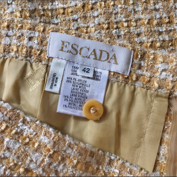 Vintage Escada Gold Straight Skirt with Zipper - Picture 2 of 7