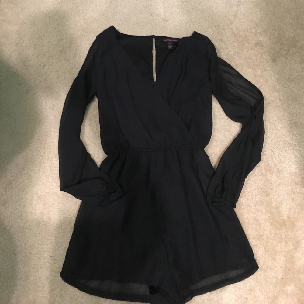 Black long sleeved romper