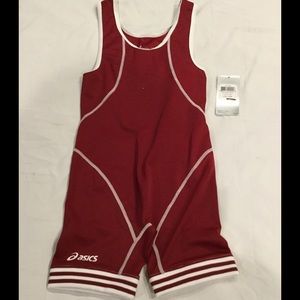 NWT ASICS Snap Down Wrestling Singlet