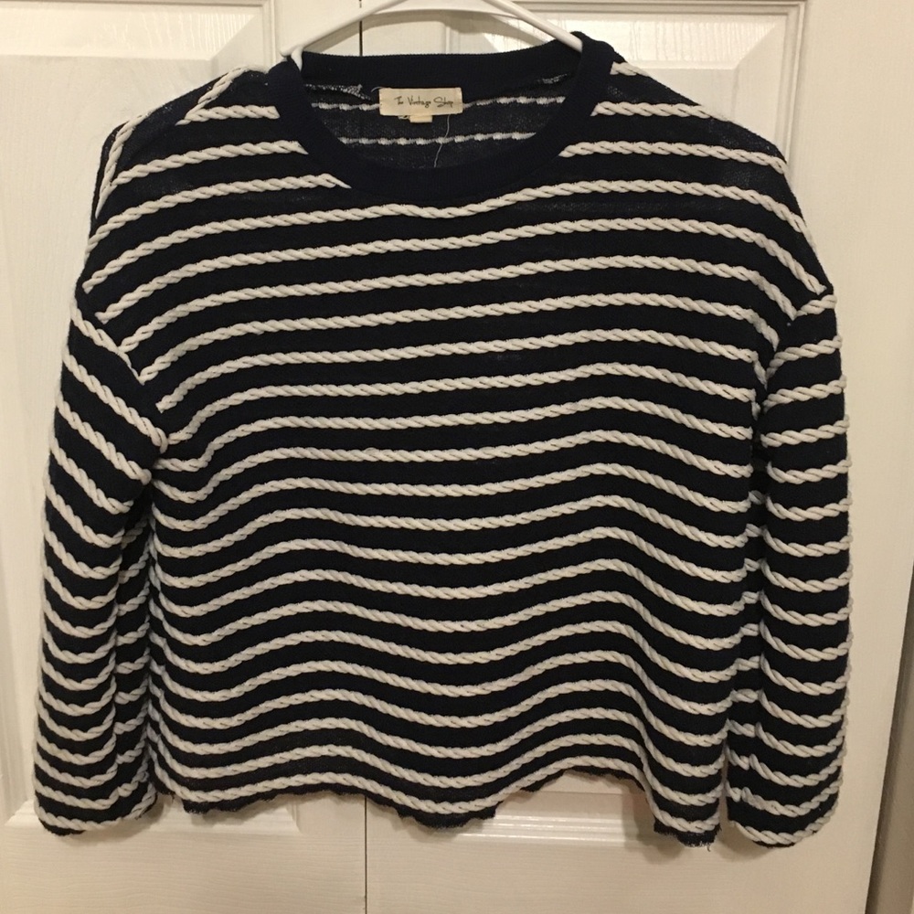 Blue and white stripped top