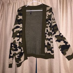 Army print cardigan