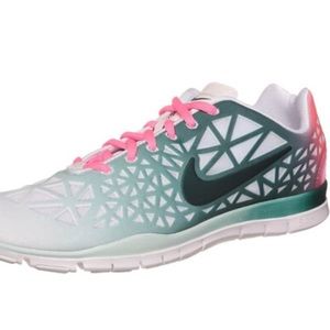 Nike women's free Tri fit3 white, dark green, pink