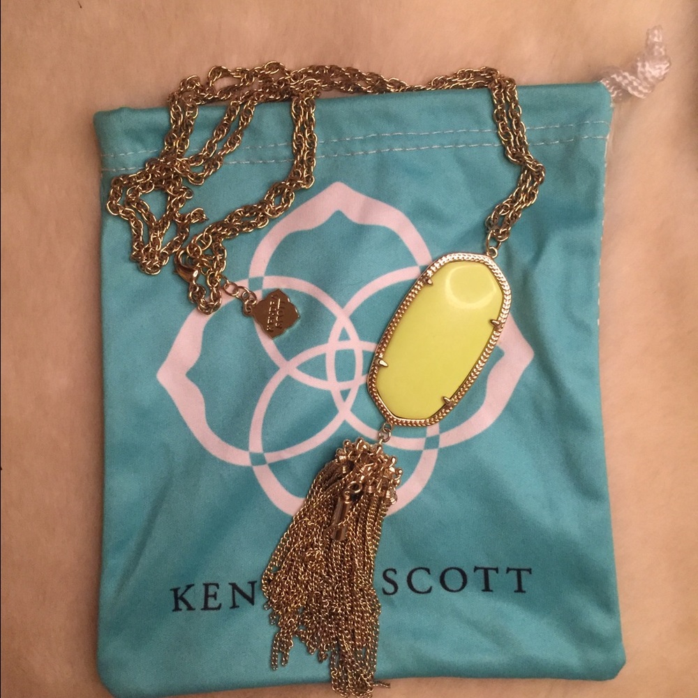 Kendra Scott Rayne long necklace- neon yellow