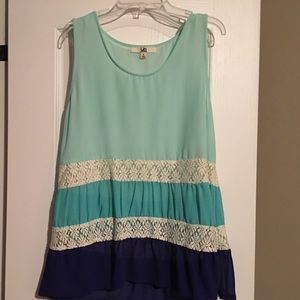 Ombré colored blouse with lace