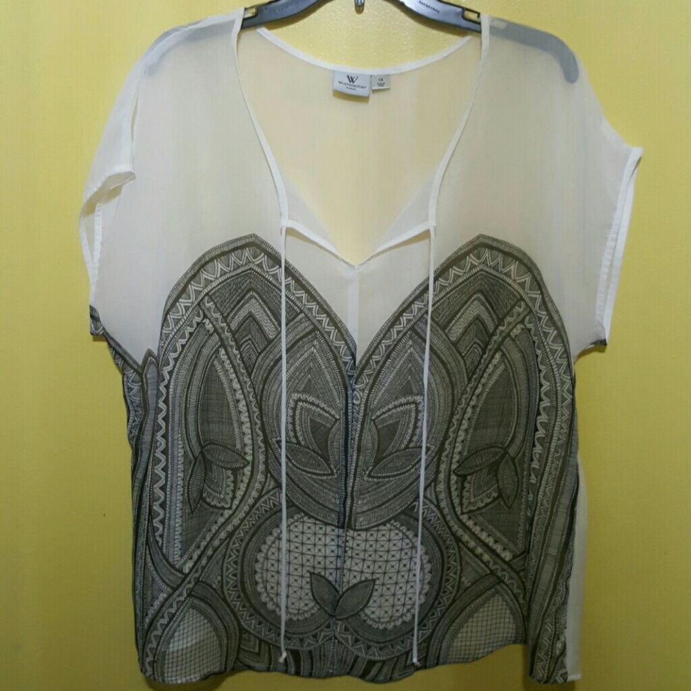 White sheer blouse