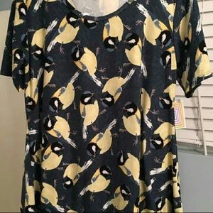 Lularoe Bird Print Perfect Tee XS