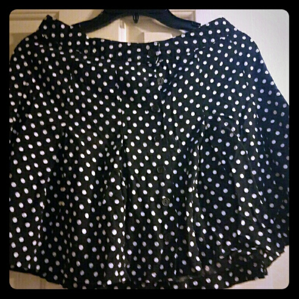 Black and white polka-dot skirt