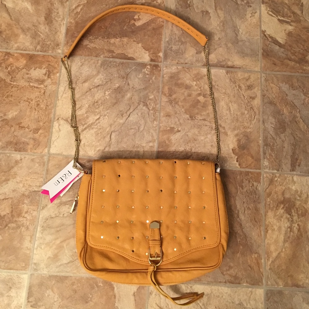 NWT Mustard yellow studded shoulder bag!
