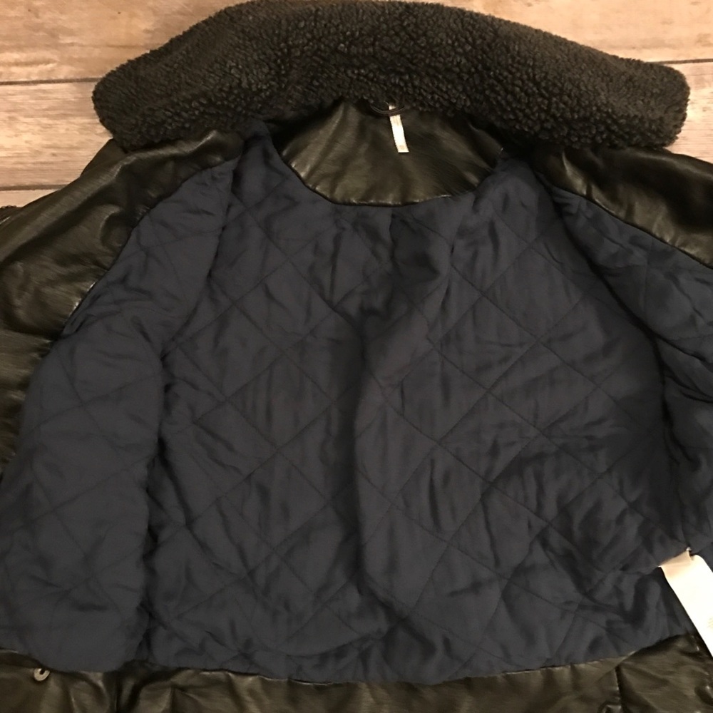 Free People Vegan Black Leather Jacket - Picture 6 of 8