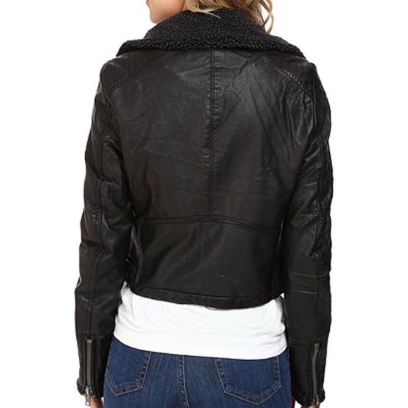 Free People Vegan Black Leather Jacket - Picture 4 of 8