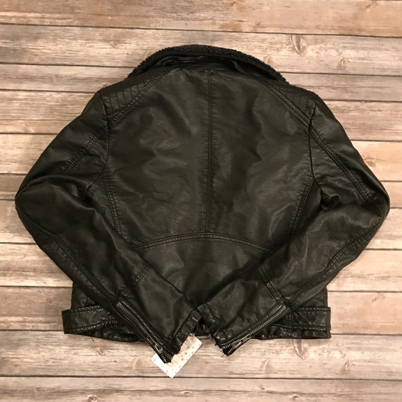 Free People Vegan Black Leather Jacket - Picture 5 of 8