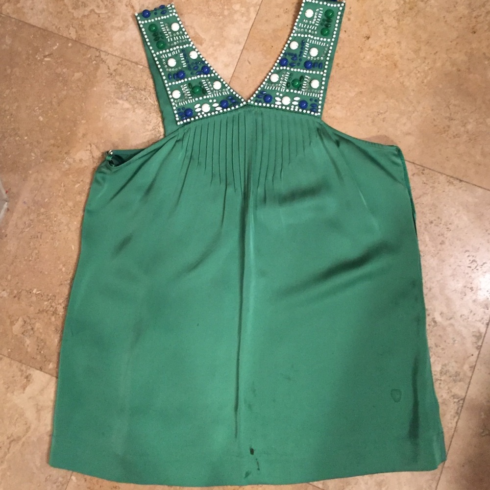 💸⬇️ BCBG Green Beaded Top