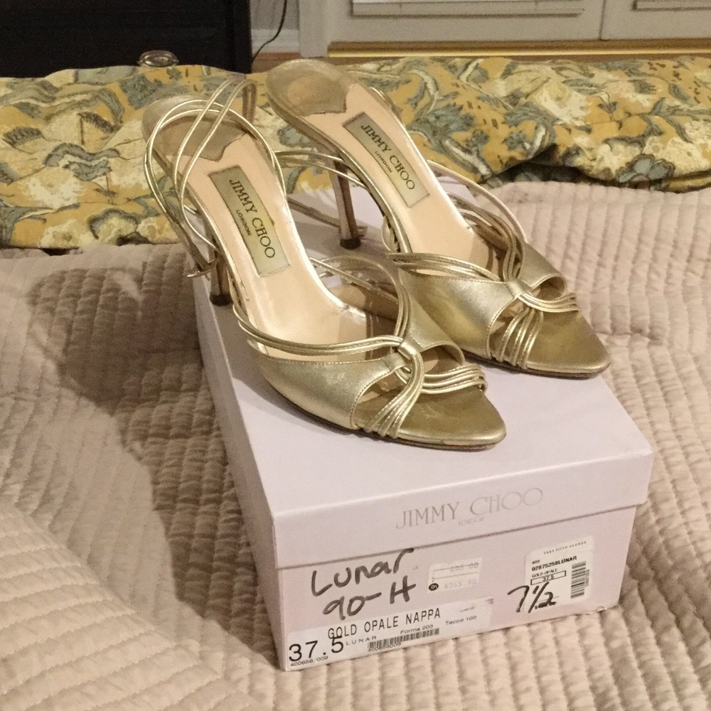 Vintage Jimmy Choo Lunar Gold Opale Nappa 37.5