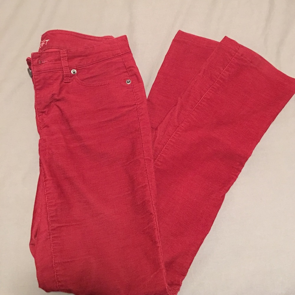 LOFT Red skinny corduroy pants