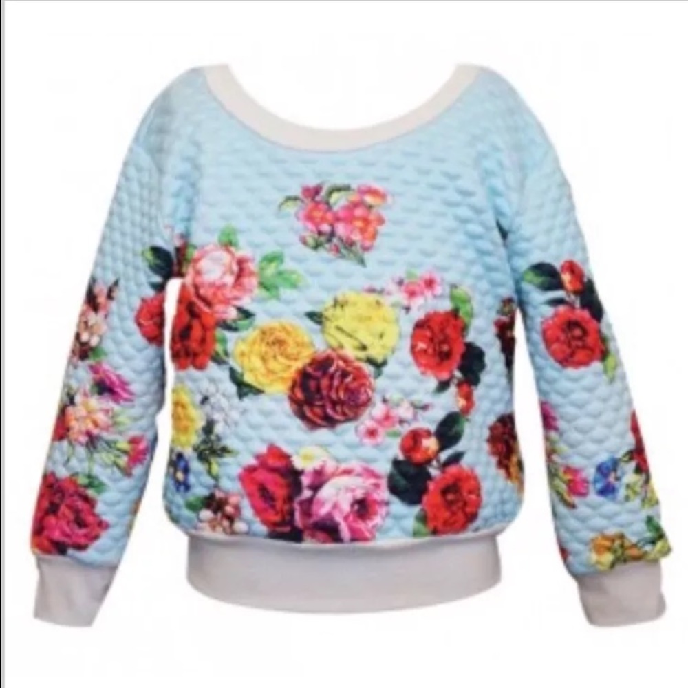 Hannah Banana Quilted Crop Sweater Size 5 6 Girls