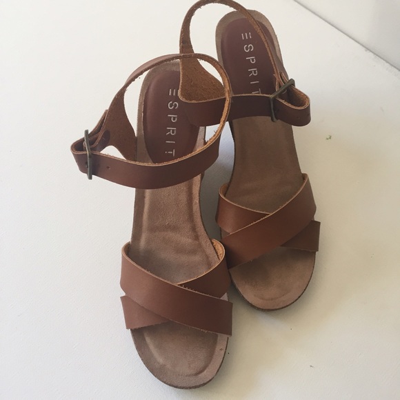 Esprit Shoes - NWOT - Esprit Cognac Leather Wedge - Esprit Shoes - NWOT - Esprit Cognac Leather Wedge -
