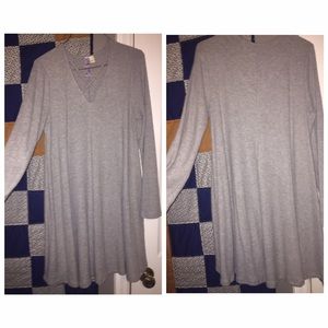 Lace up t shirt dress