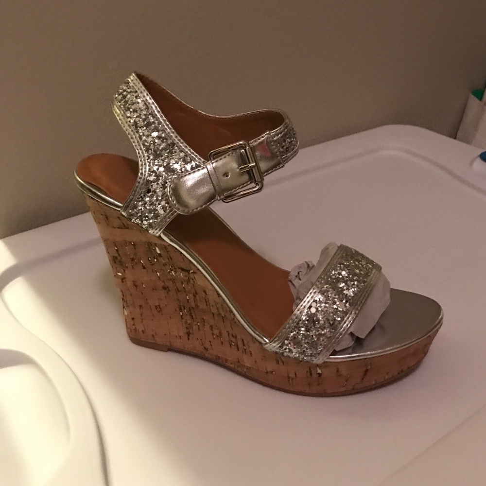 Silver bedazzled heels