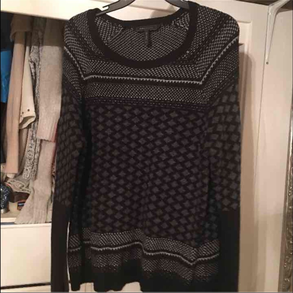 Black grey and white sweater