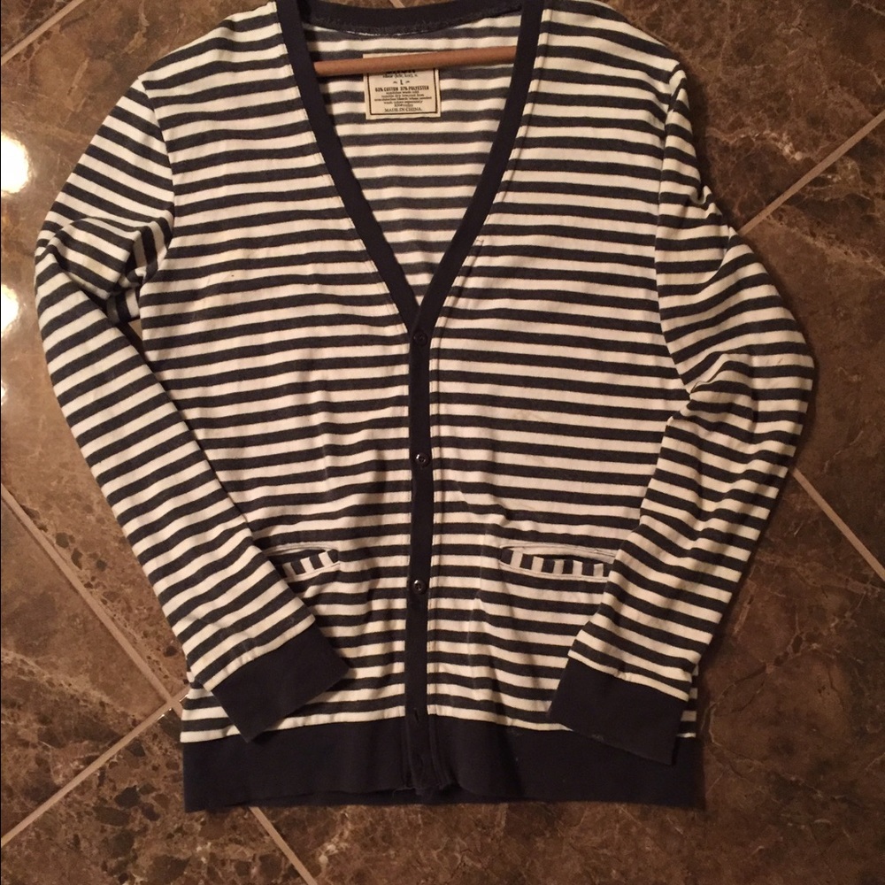 Men stripe bottom up sweater