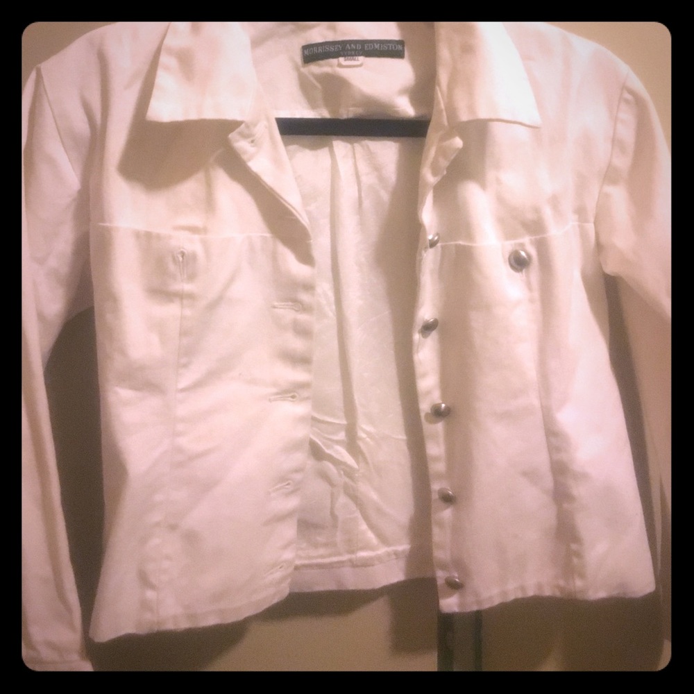 White denim jacket bye Morrisey and Edmiston