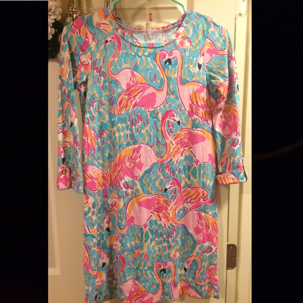Lilly Pulitzer flamingo print dress