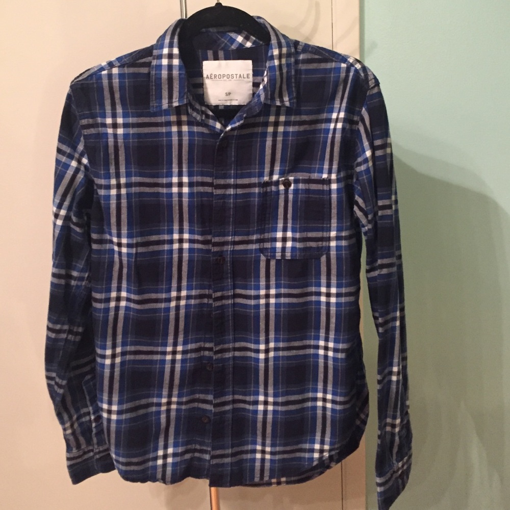 Fitted Blue Plaid Flannel