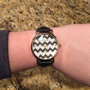 Black and Gold Geneva Chevron fashion watch