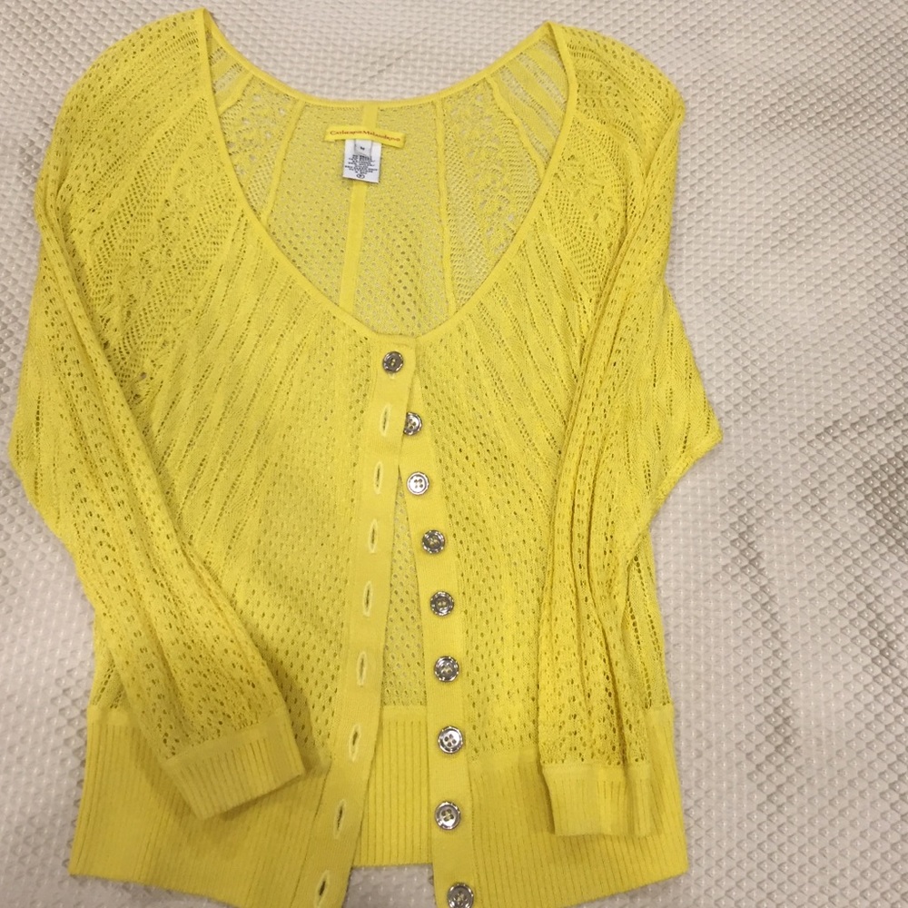 Yellow cardigan