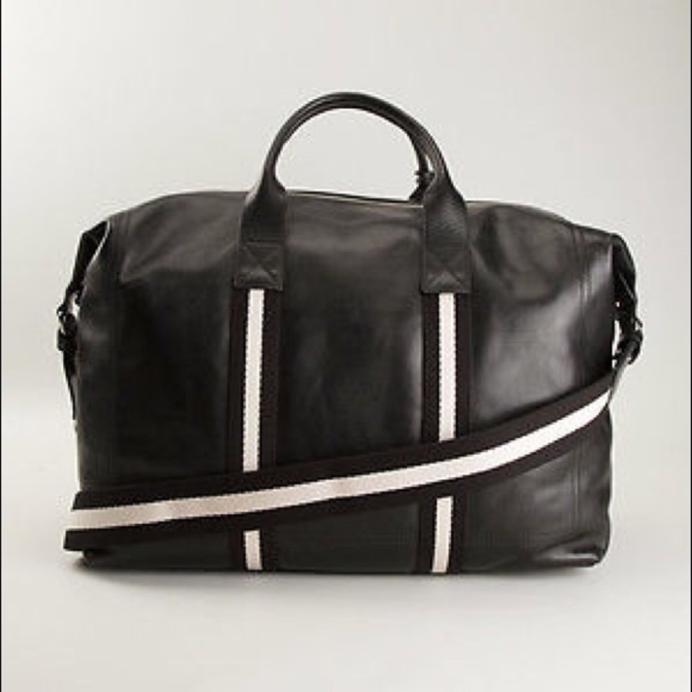 Bally Leather Duffel Bag Black