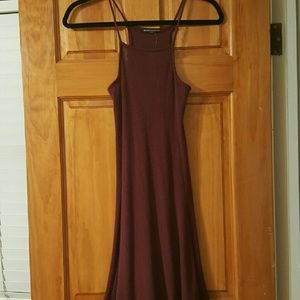 brandy ribbed burgundy dress