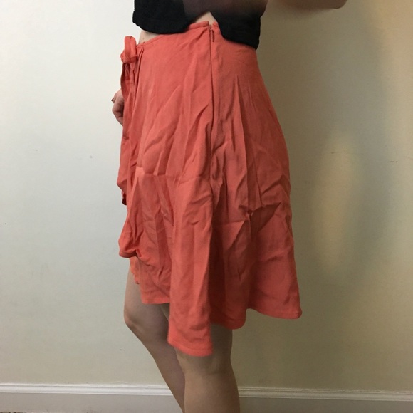 For Love & Lemons Coral "Sweet Jane" Bow Tie Skirt - Picture 3 of 8