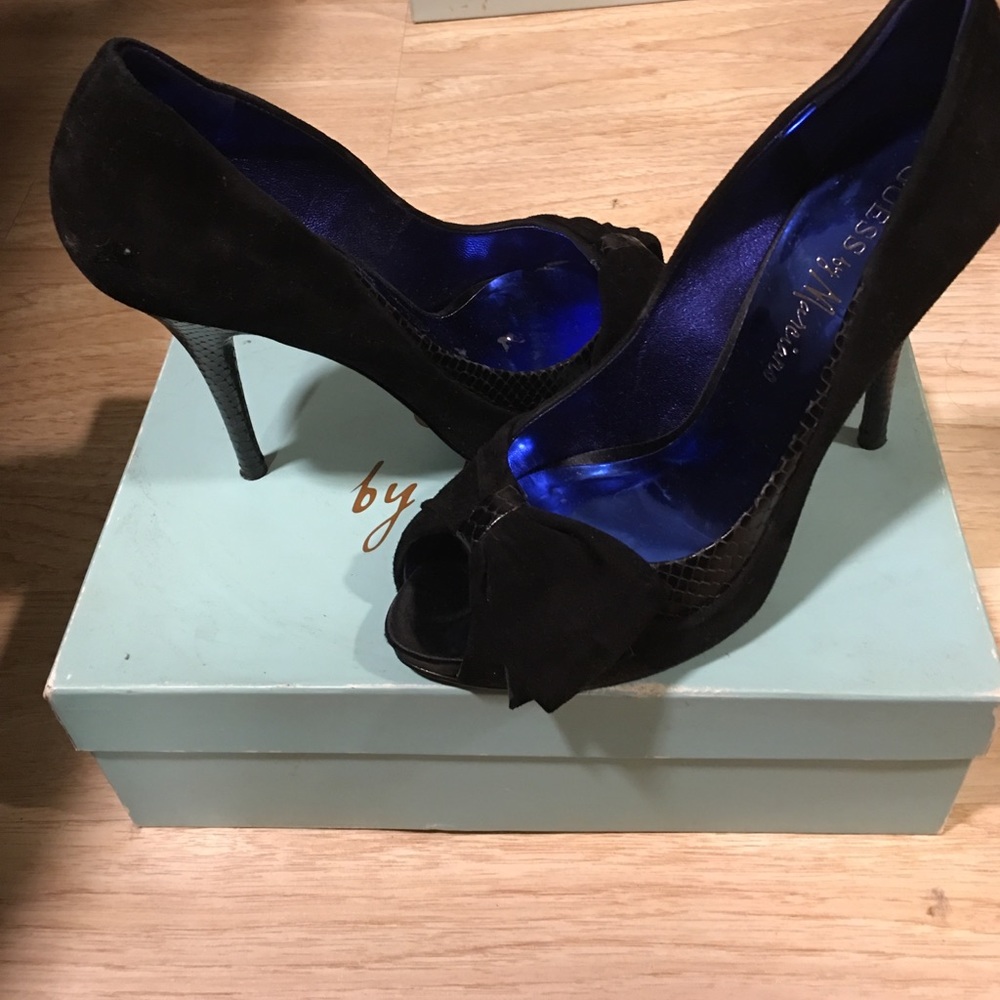 Marciano Black Multi Suede Pump