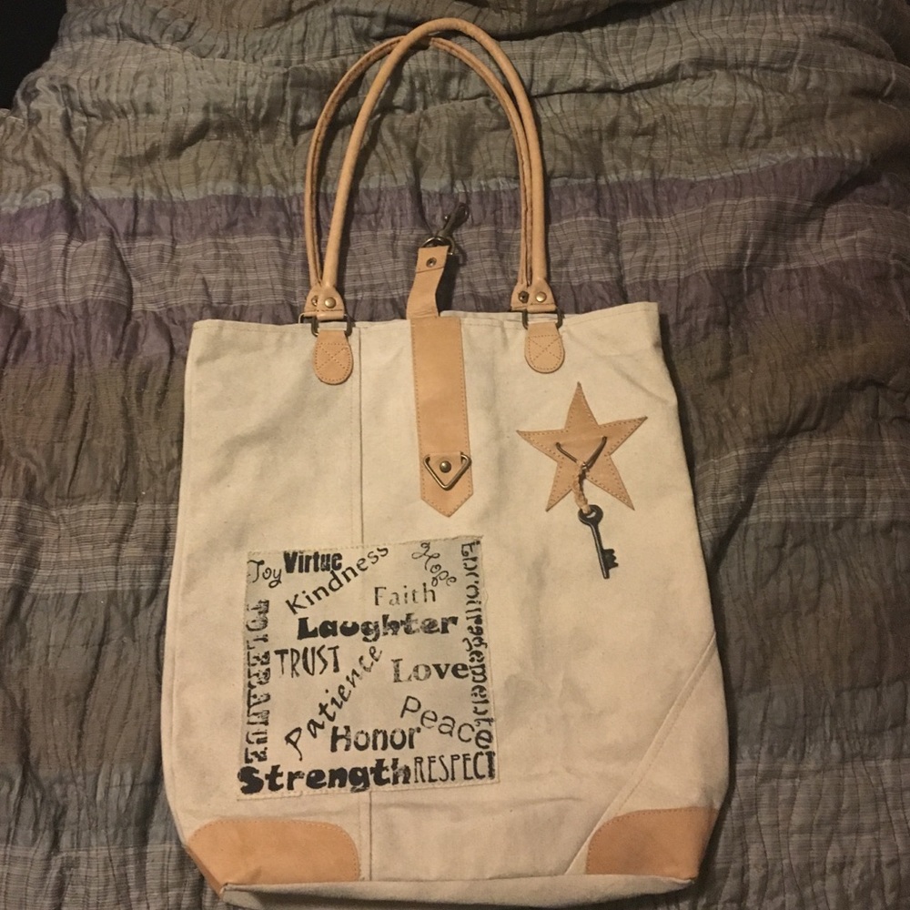 NWOT Distressed Canvas Bag