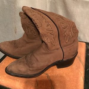Suede cowboy boots