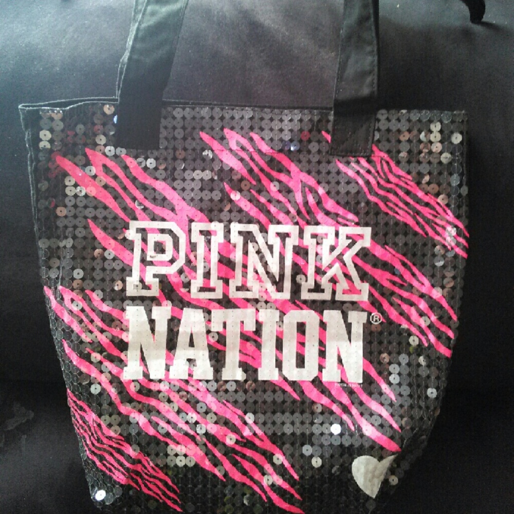 Pink sequence tote, never used