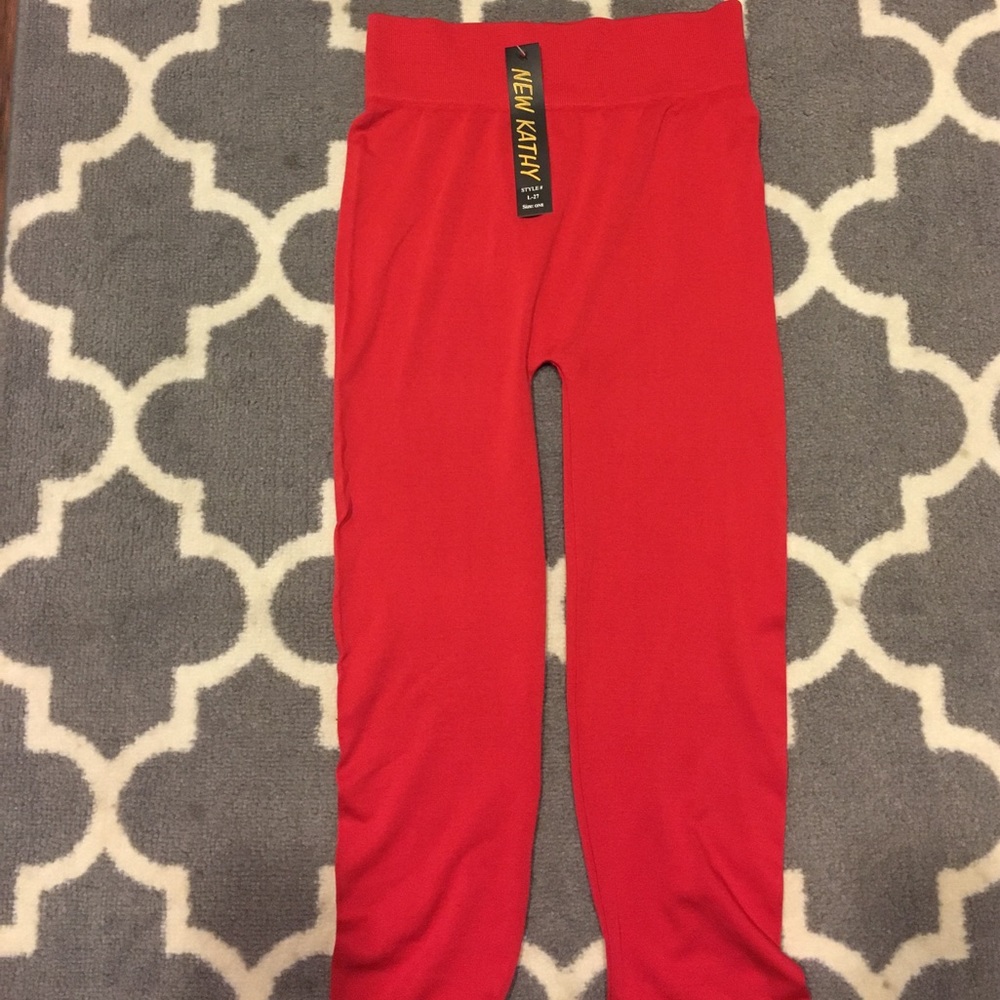 Red leggings